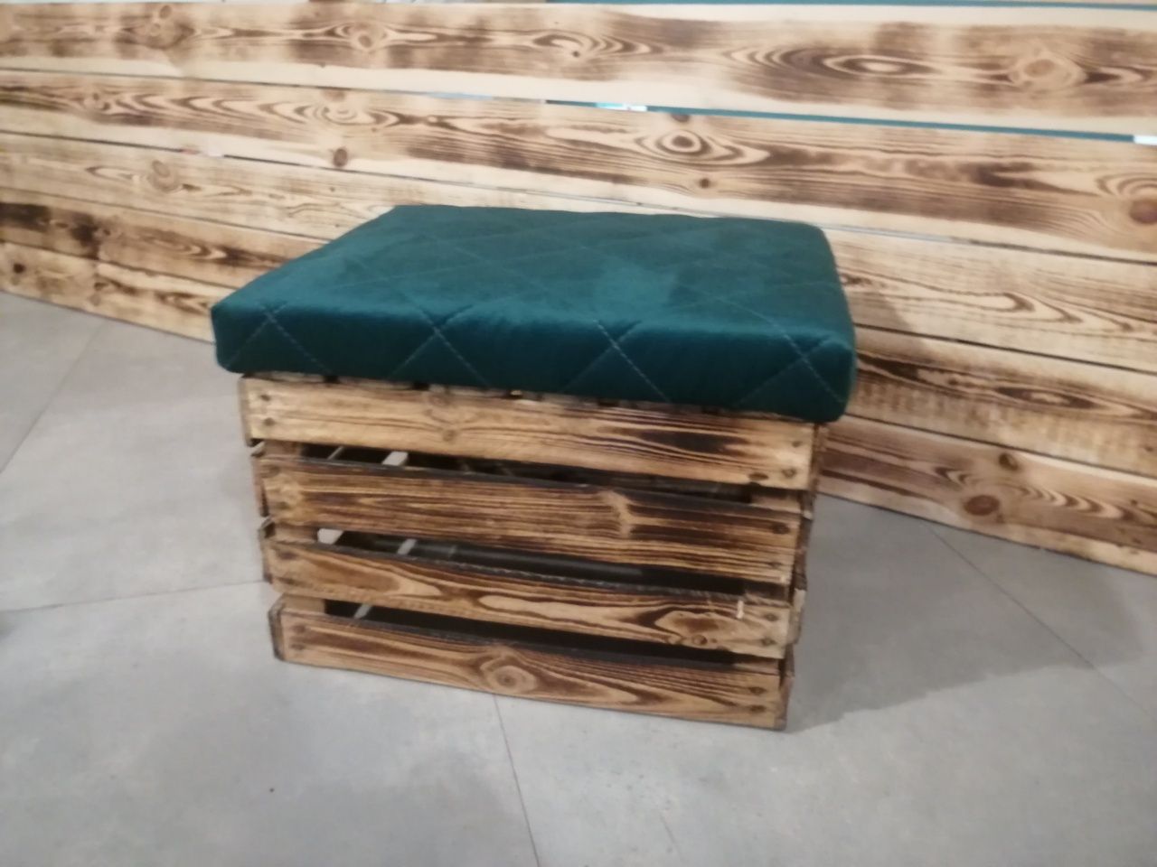 Skrzynka Pufa siedzenie skrzynka z drewna siedzisko