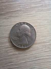 Монета четверть доллара