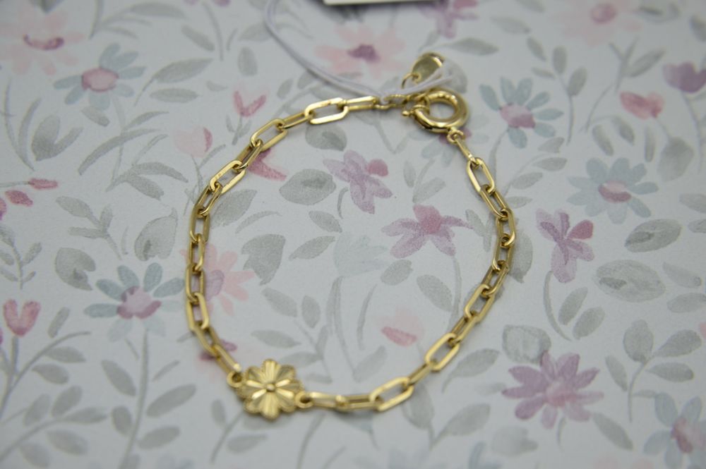 Złoty komplet biżuterii z koniczynami czterolistnymi bransoletka 585