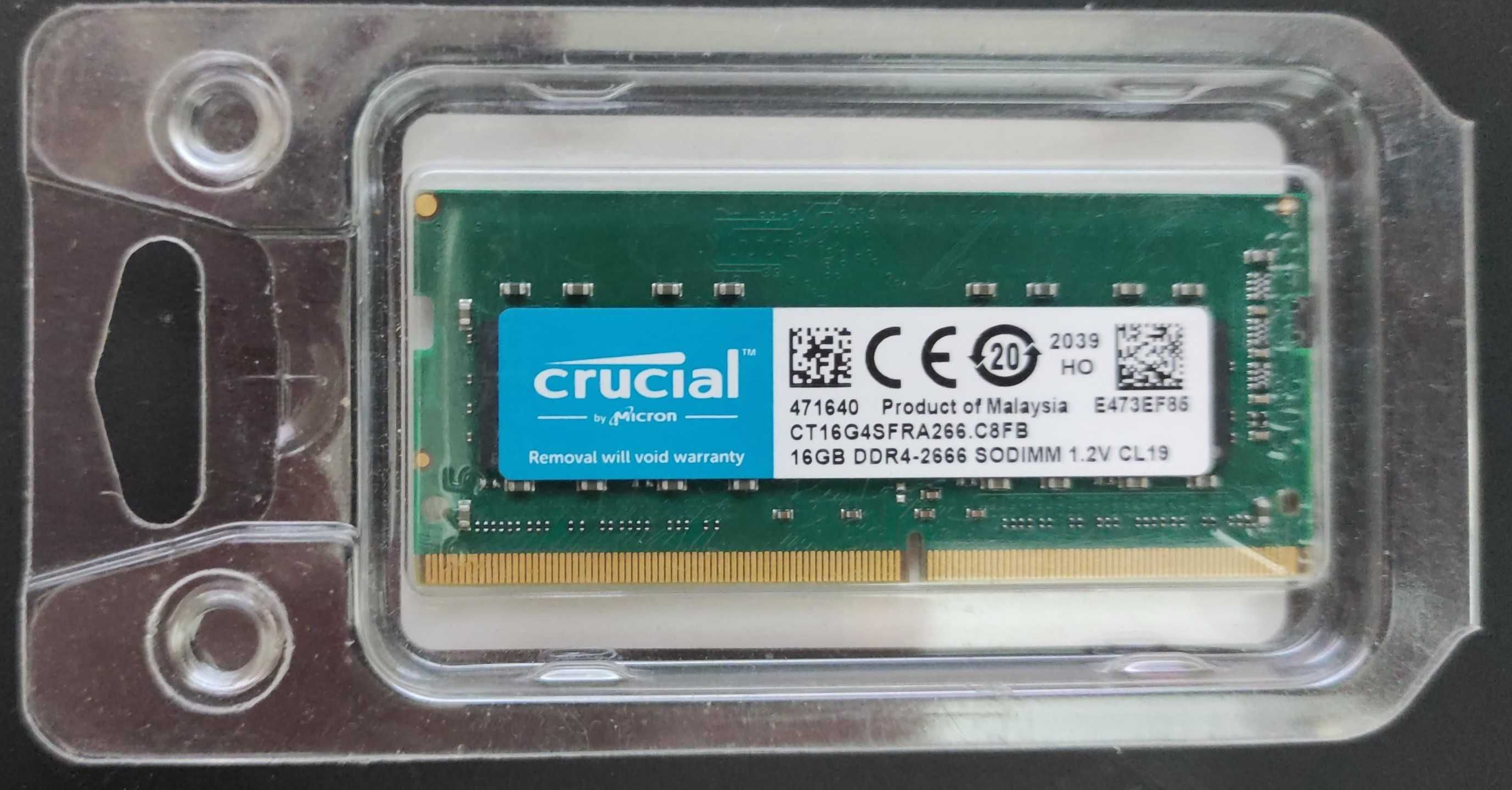 Оперативна пам'ять Crucial DDR4 16Gb 2666MHz SODIMM CL19
