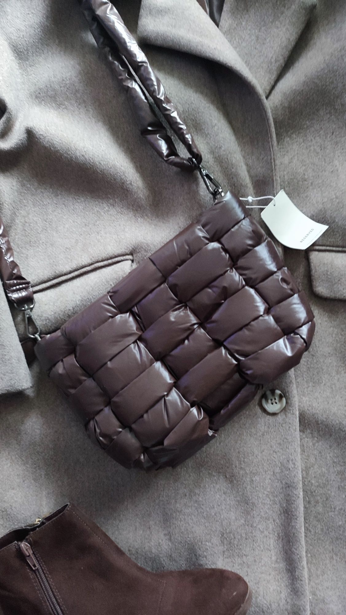 Mała torebka listonoszka crossbody brązowa czekoladowa Reserved NOWA