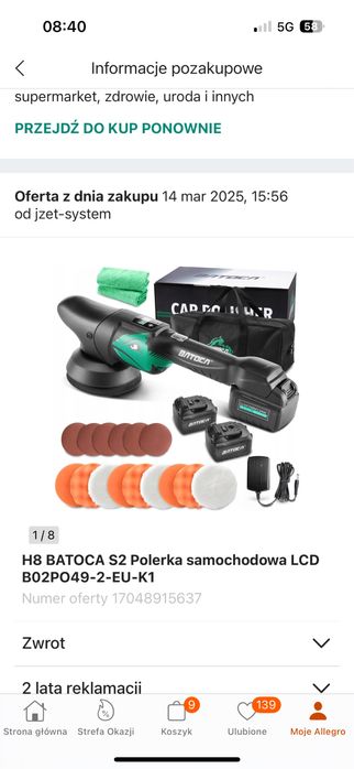 Akumulatorowa polerka batoca s2