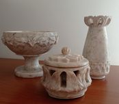Świecznik/ wazon, puzderko- vintage, alabaster