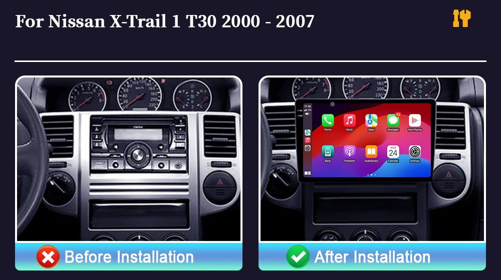 Магнитола Nissan X-Trail T30 2000-2007 Android,под камеру заднего вида