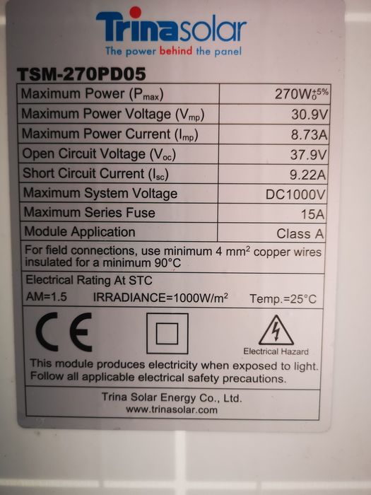Panel fotowoltaiczny Trinasolar TSM-270OPD05
