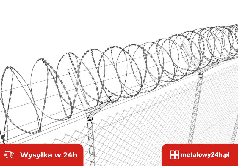 Zasieki concertina drut ostrzowy żyletkowy 450 mm agresywna zapora