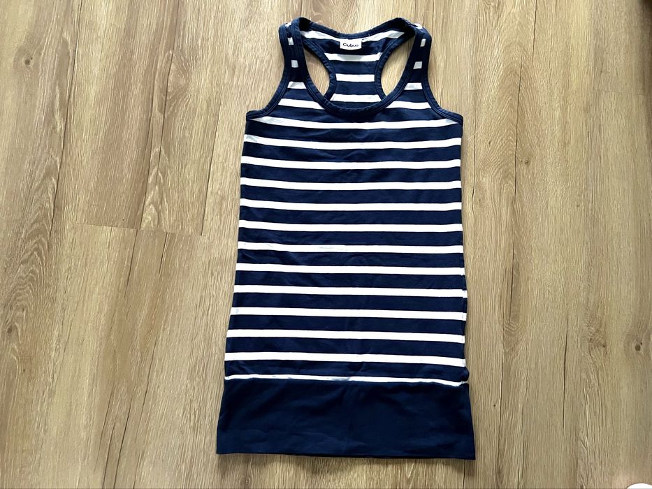 Cubus sukienka tunika podkoszulek w paski bawełna t-shirt damski