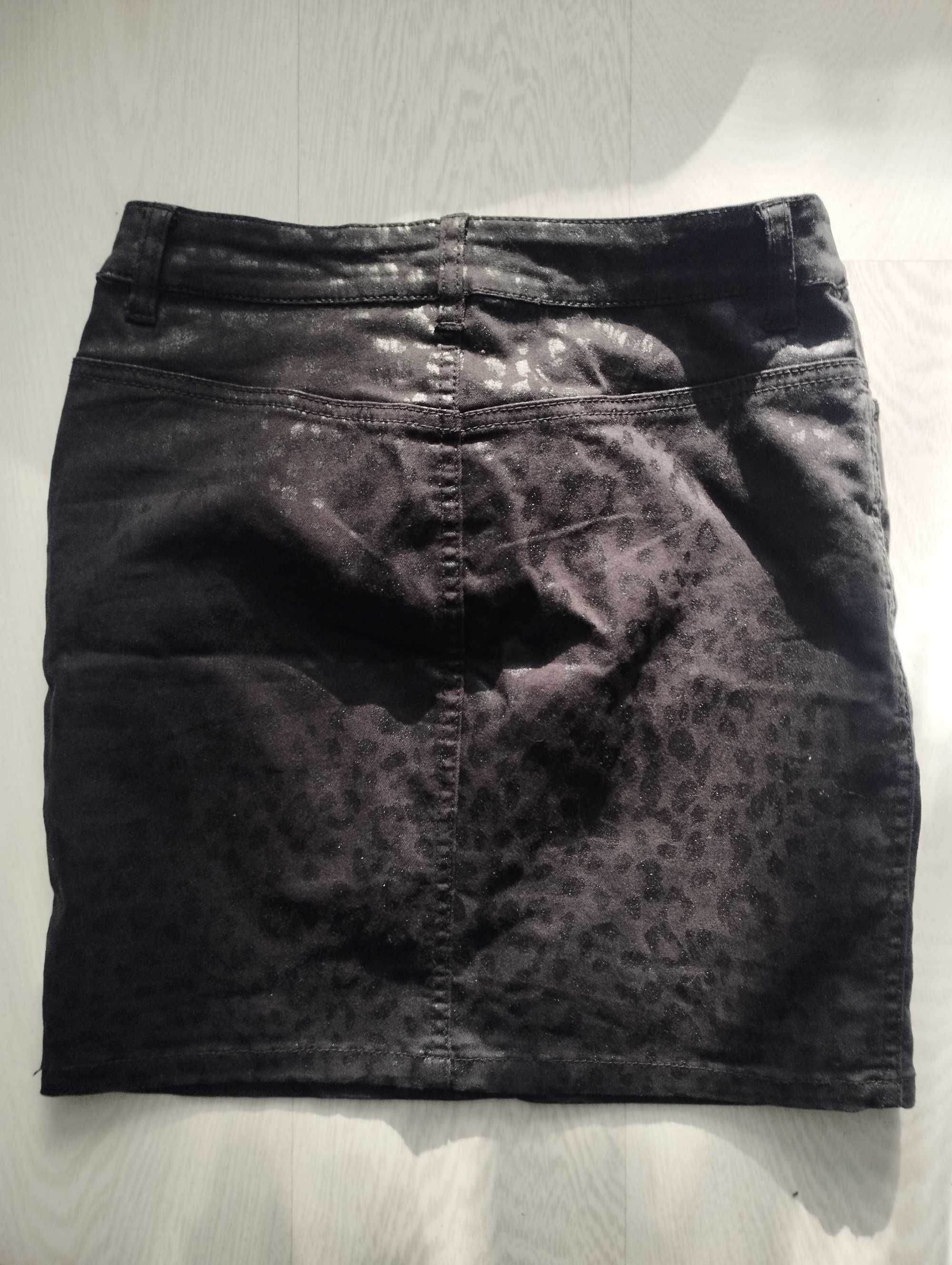 H&M czarna spódniczka z panterką r. S
