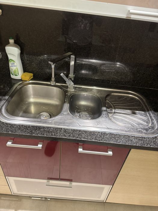 Cuba dupla cozinha com torneira