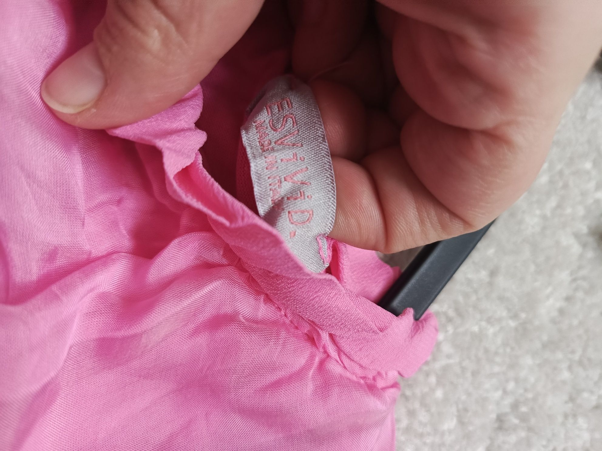 Różowa bluzka z jedwabiu z wiskozową podszewką, rozmiar S/M Esvivid si