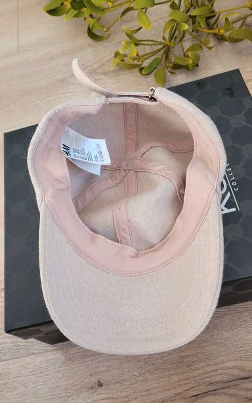 Kremowa Czapka z Daszkiem H&M, Rozm S/XS, Ciepła
