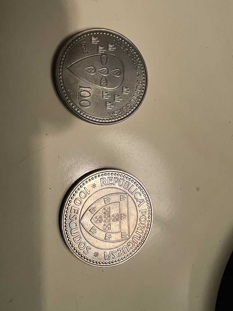 Moedas 100 escudos  - Gil Eanes 1987 e D. Afonso Henriques 1985