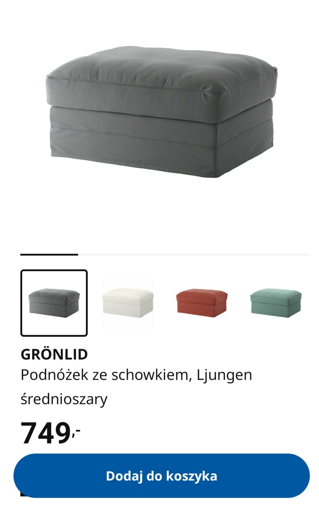 Ikea podnóżek, gronlid, GRÖNLID, Podnóżek ze schowkiem, Pufa, puf