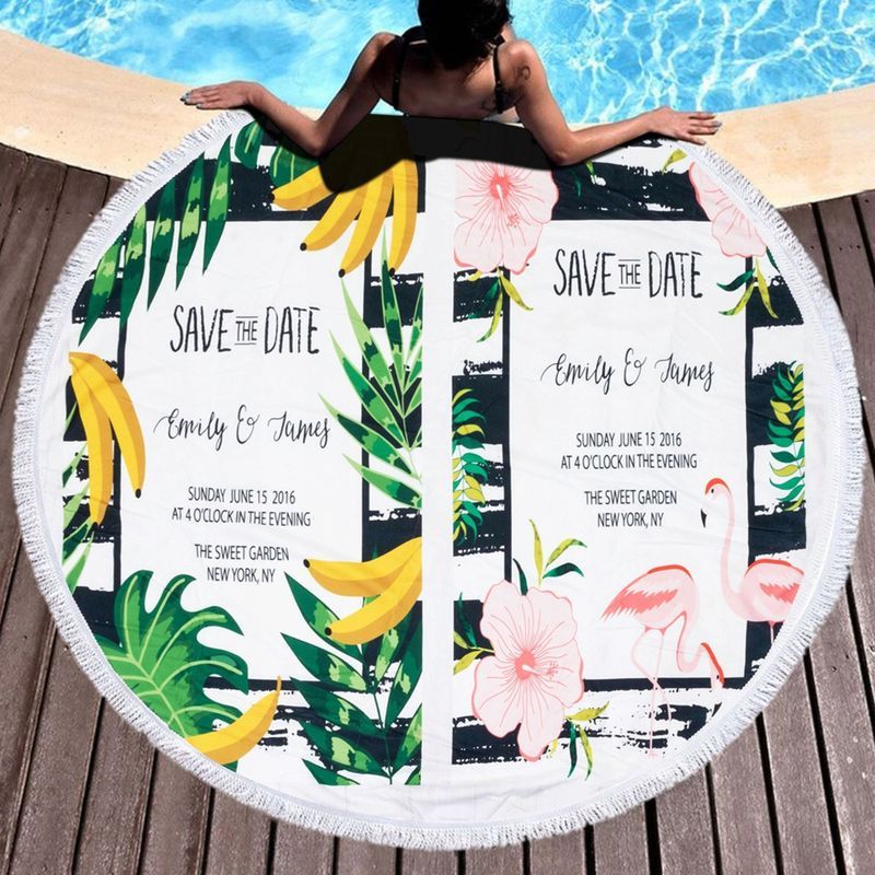 Ręcznik Boho 150 cm Okrągły Plażowy Pareo Chłonny