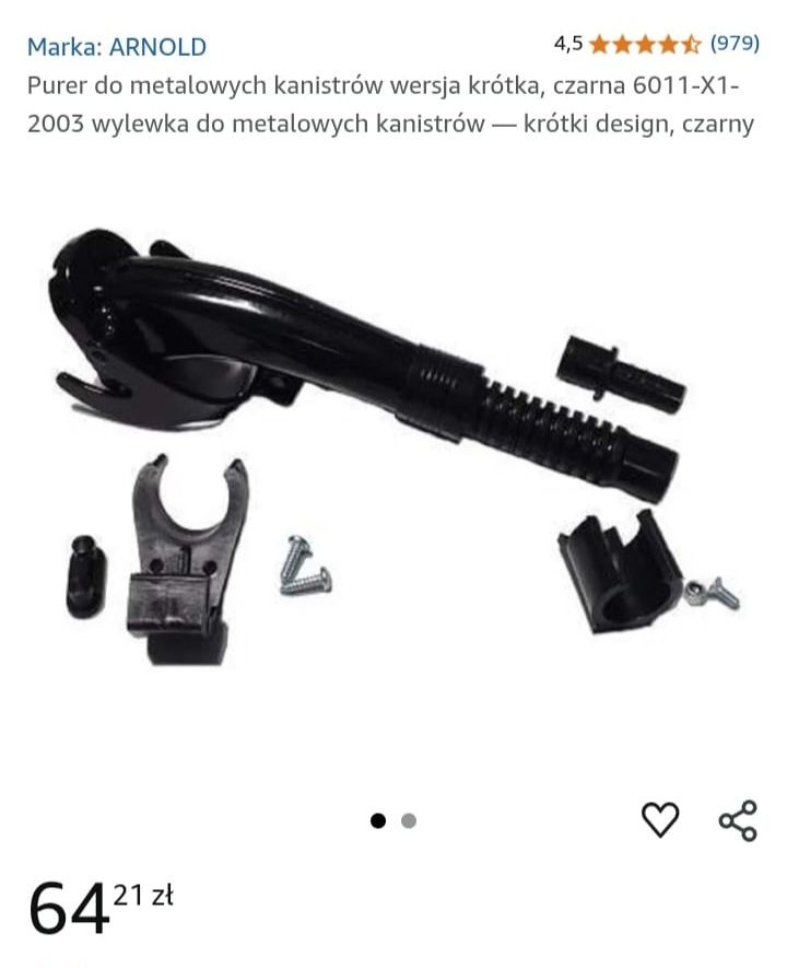 Wylewka do kanistrów metalowych krótka dzióbek 6011-X1-2003 Pourer