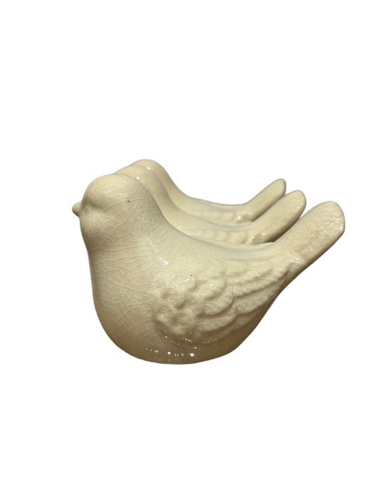 Figurka ceramiczna trzy ptaszki kremowe nr.8374