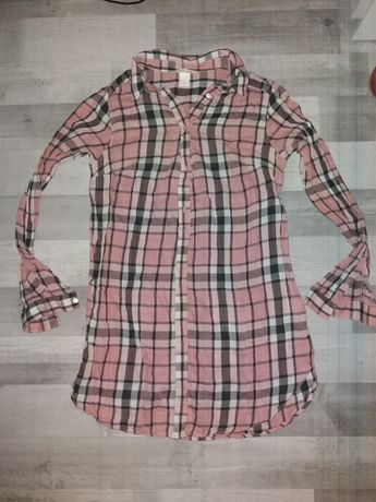 H&M mama ciążowa koszula tunika modna krata XS