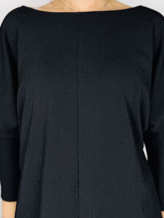 Czarna luźna bluzka z odkrytymi plecami i długim rękawem M 38 H&M