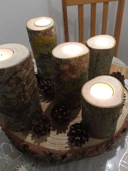 Świecące naturalne swieczniki