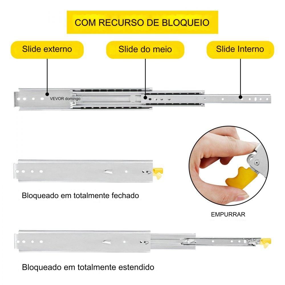 Telescópica de 813mm - Rolamento de Esferas