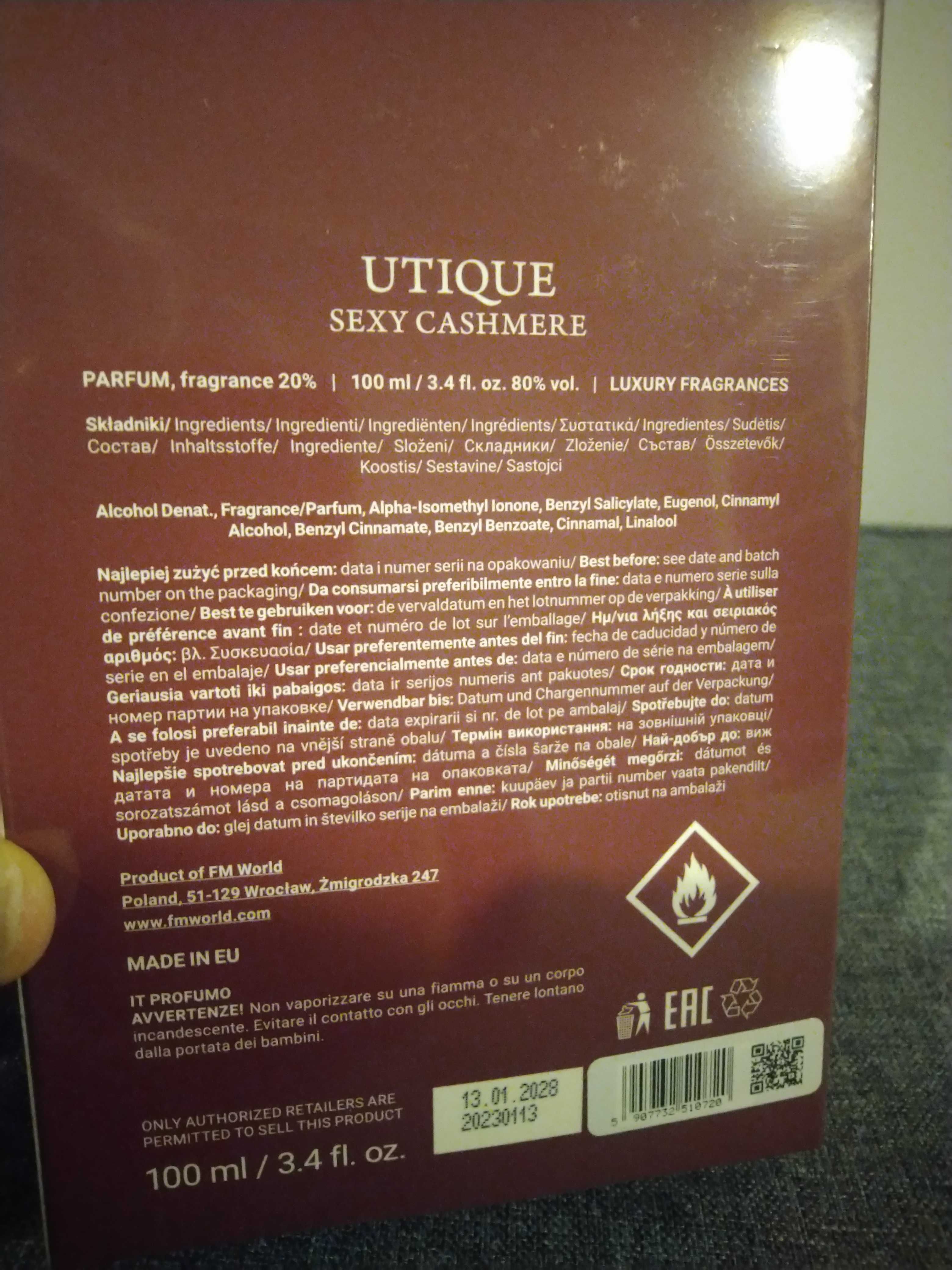 Perfum unisex FM UTIQUE sexy cashmere 100ml