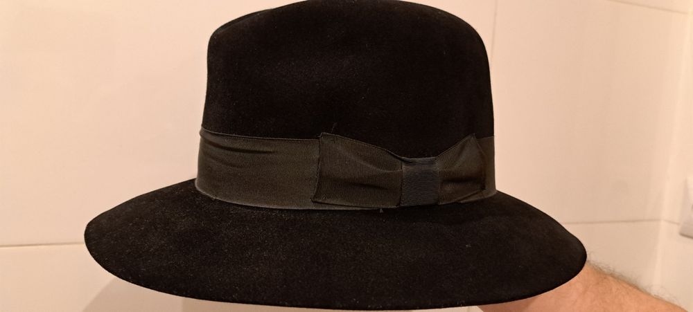 Kapelusz Tonak welurowy czarny męski