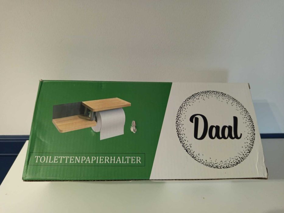 Uchwyt na papier toaletowy bez wiercenia z półką