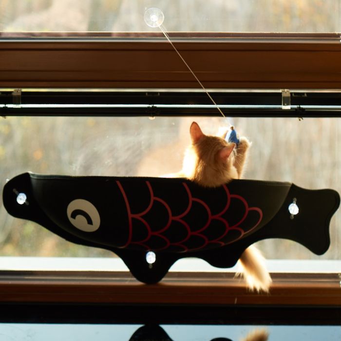 Legowisko dla Kota Hamak Okno Czarne 56x18x20 Przyssawka