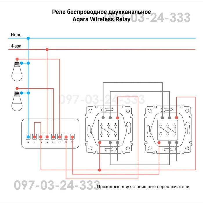 Надійне двоканальне реле Xiaomi Aqara Wireless Relay LLKZMK11LM Zigbee
