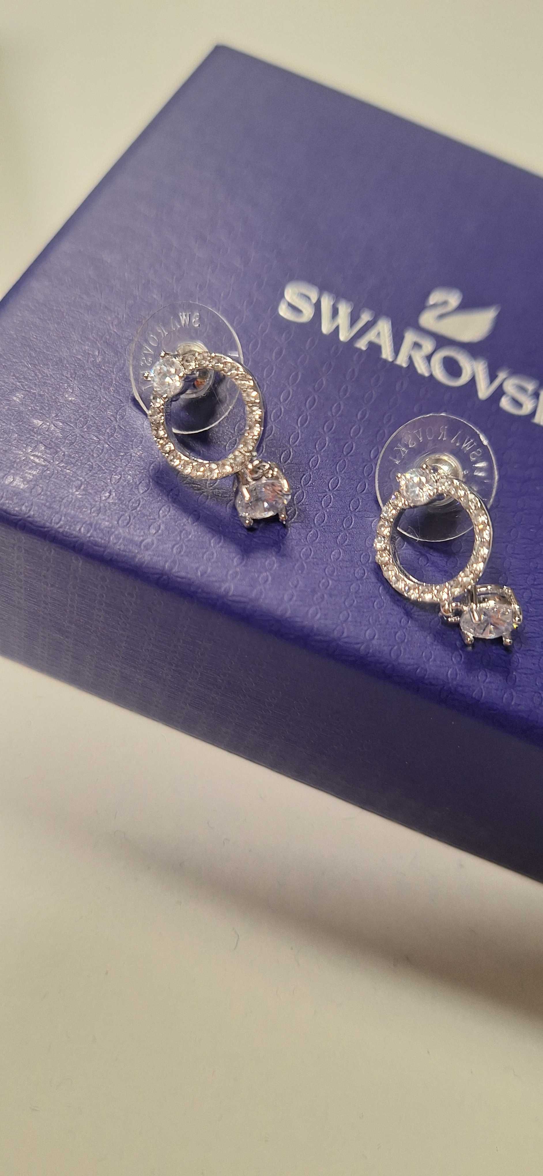 Kolczyki kreole Constella wiszace srebrne swarovski
