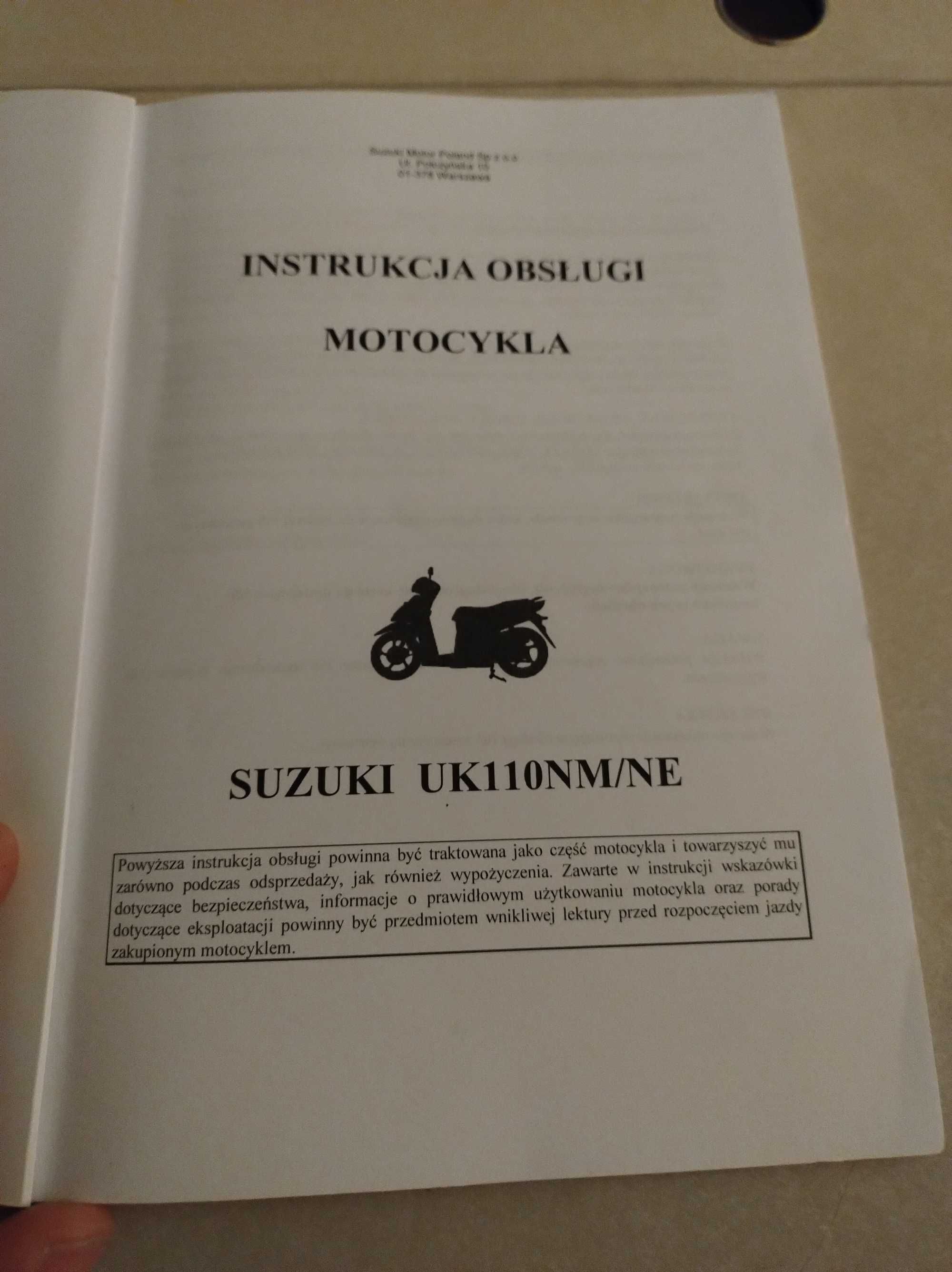 Instrukcja obsługi Suzuki Address UK 110NM/NE