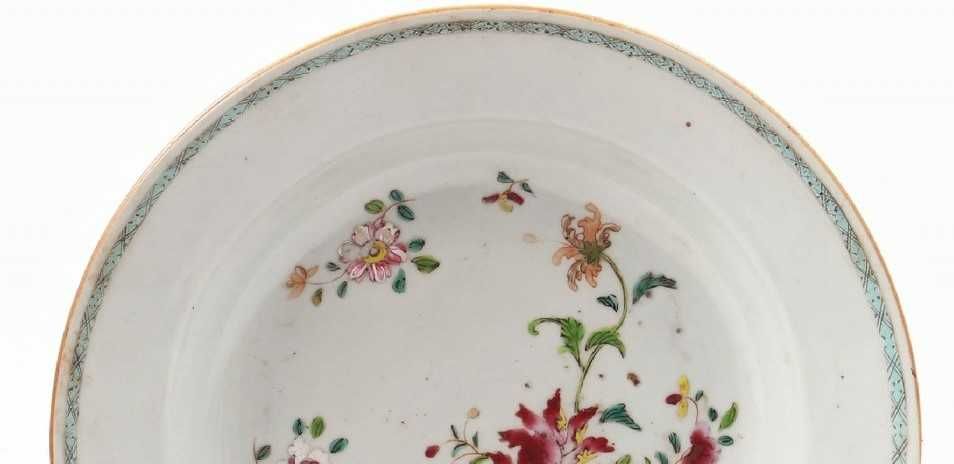 Prato em porcelana da China Companha das Índias Sec XVIII