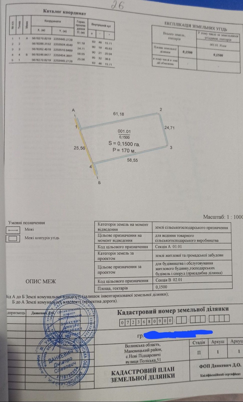 Продам земельну ділянку під будівництво 15 сотих