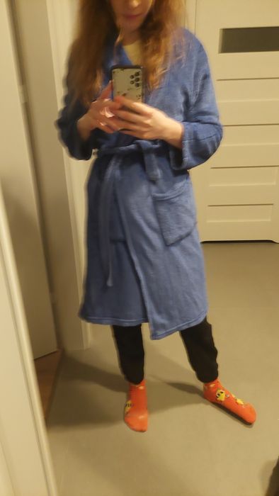 SZLAFROK niebieski pluszowy