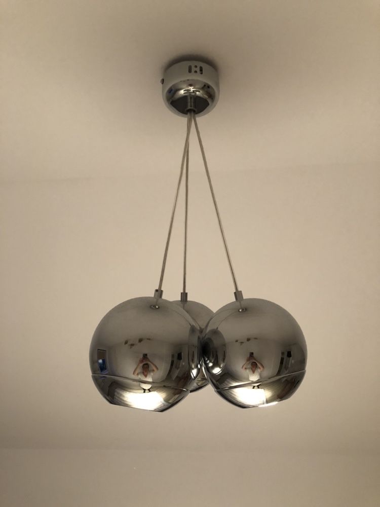 Lampa srebrna wisząca halogen x3