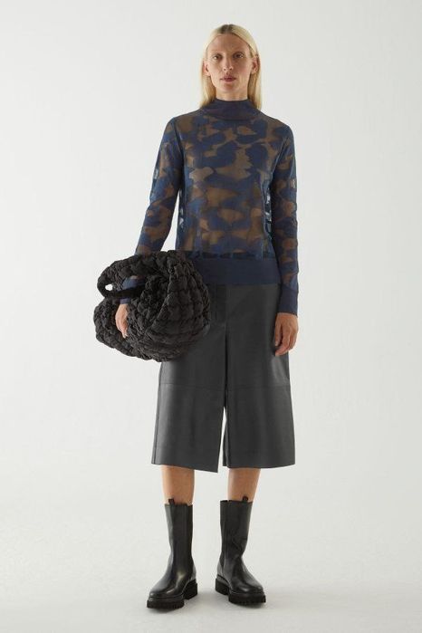 COS реглан сітка прозора кофта з довгим рукавом лонгслів жіночий S -