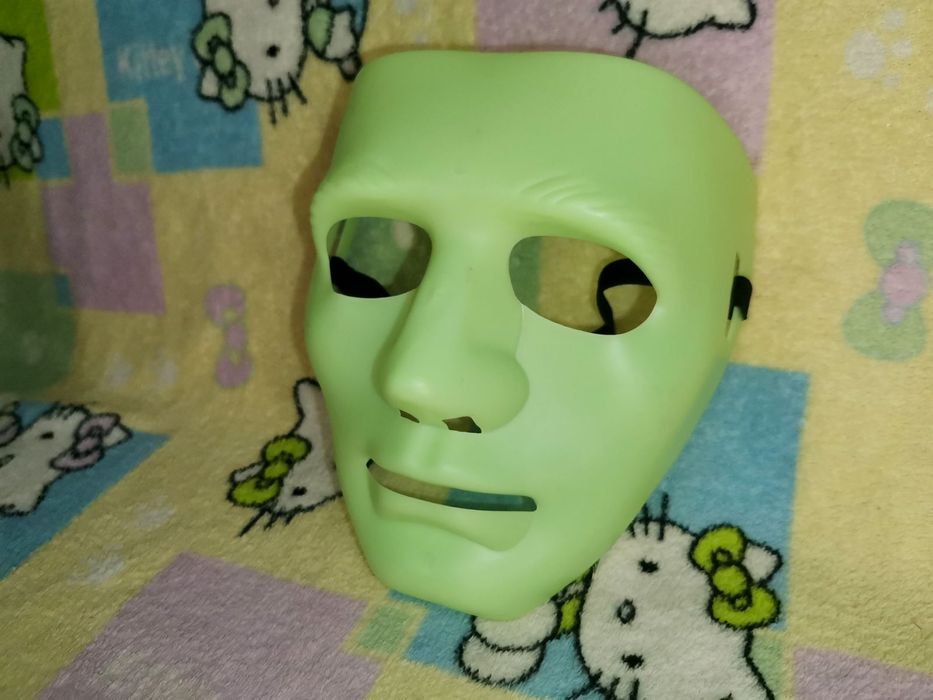 Салатовая Карнавальная Маска Кабуки Лицо без эмоций хэллоуин праздник