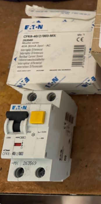 Interruptor diferencial AC 2 pólos 25A 30mA classe Eaton