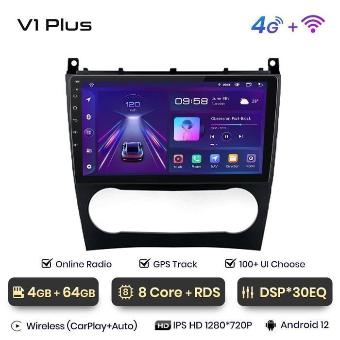 Radio nawigacja Mercedes C W203 DSP 2005 - 2009 Android Carplay 4GB
