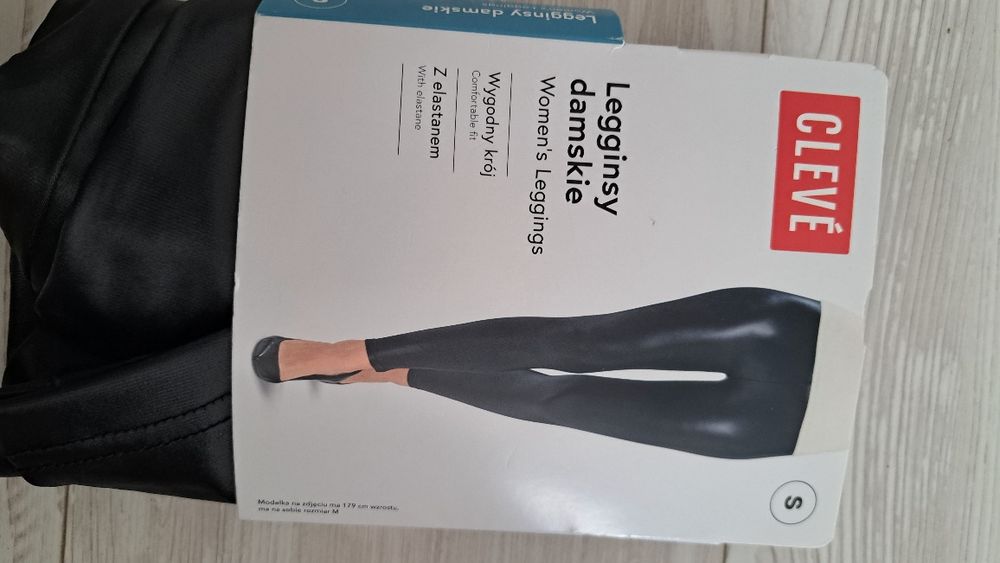 Legginsy damskie połysk czarne s nowe