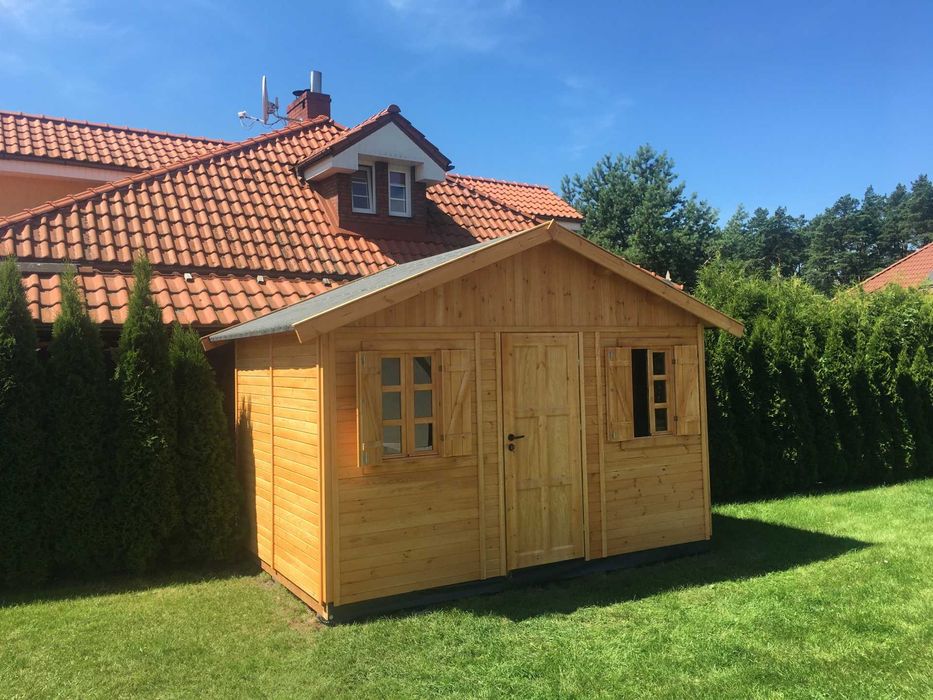 domek drewniany pomieszczenie gospodarcze dom z drewna WARBIT