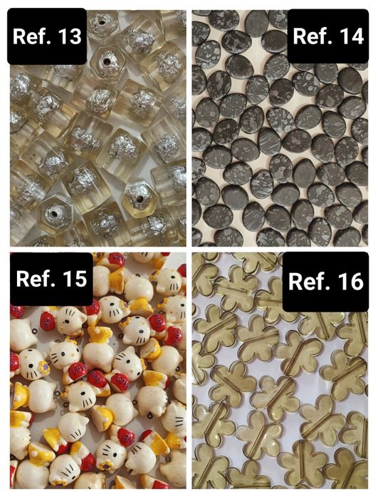 Vários tipos de missangas