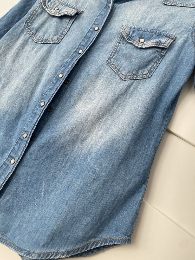 Koszula Jeansowa handm h&m dżinsowa niebieska s damska taliowana