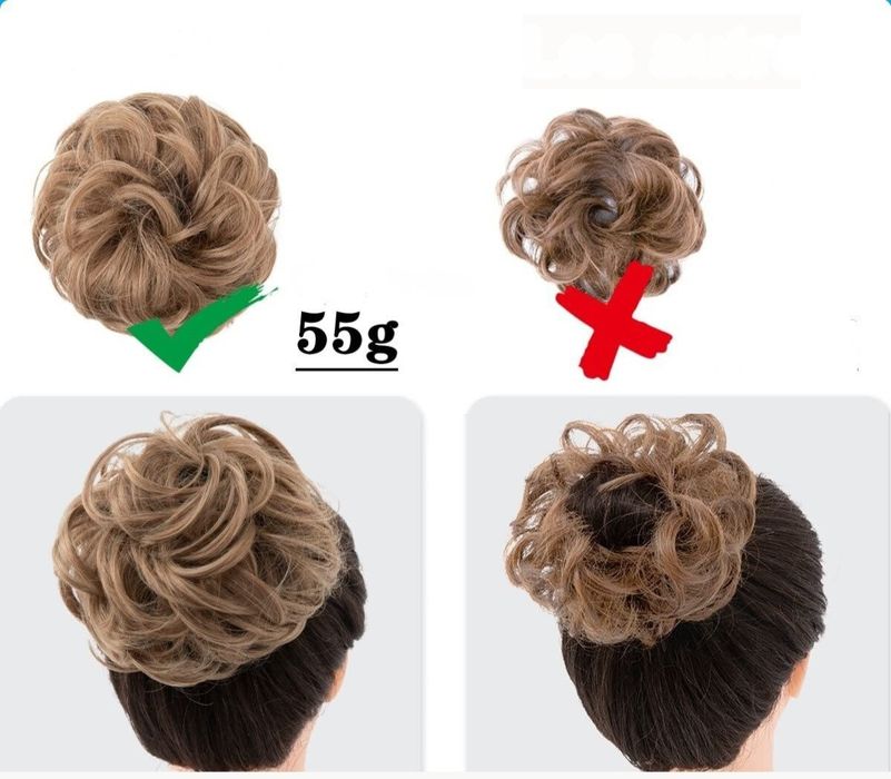 Treska do włosów duży kok włosy kręcone falowane dla kobiet blond