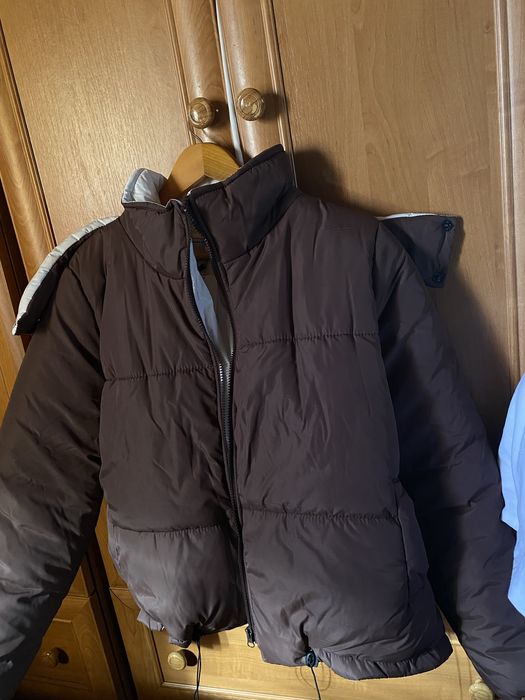 Зимова тепла коротка куртка, колір шоколад