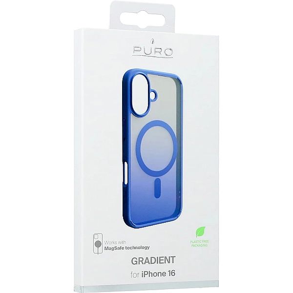 Etui silikonowe Puro Gradient MagSafe do iPhone 16e - niebieskie