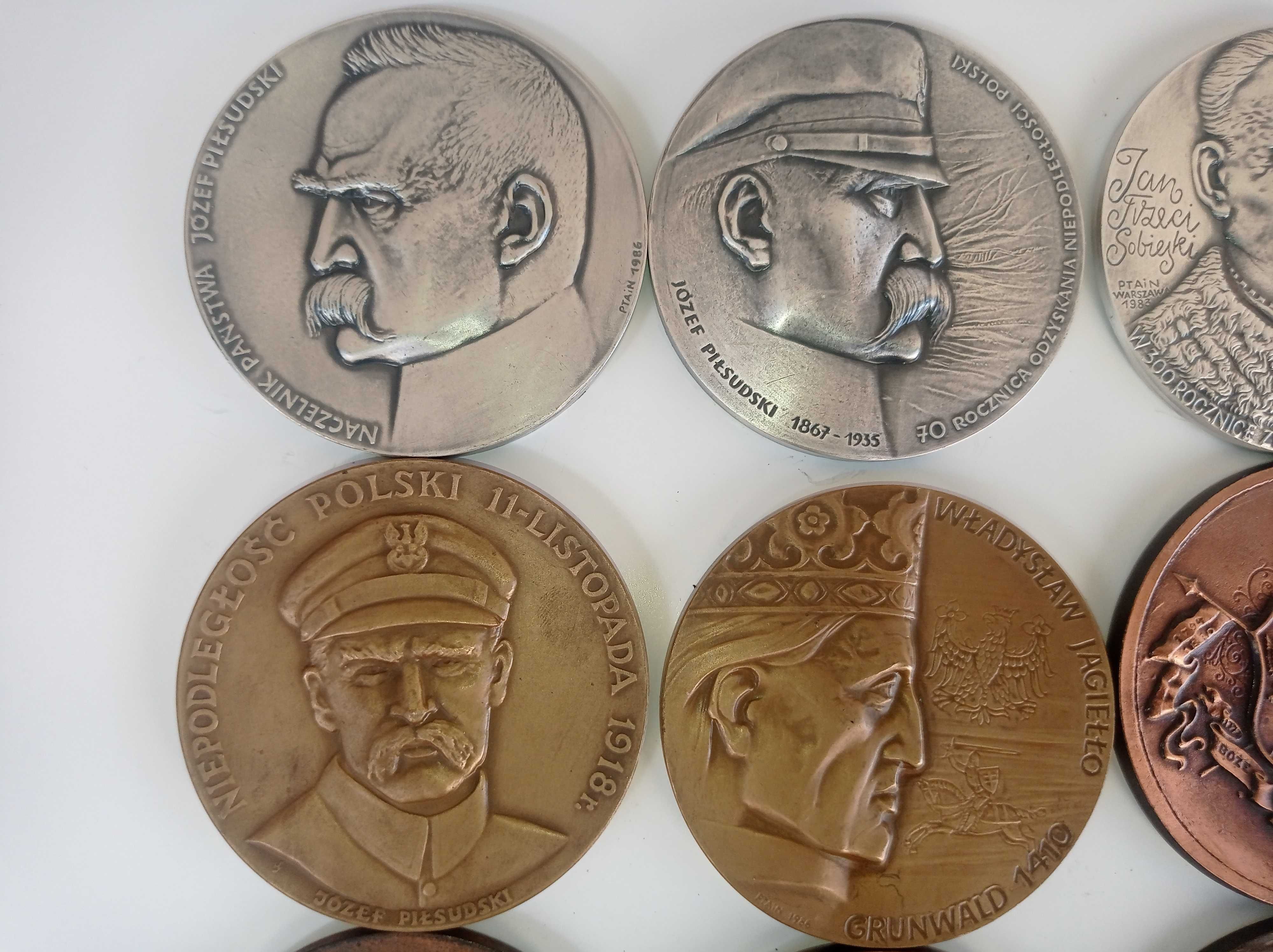 Medale PTAiN - Piłsudski, Jagiełło, Kościuszko, Sobieski + inne.