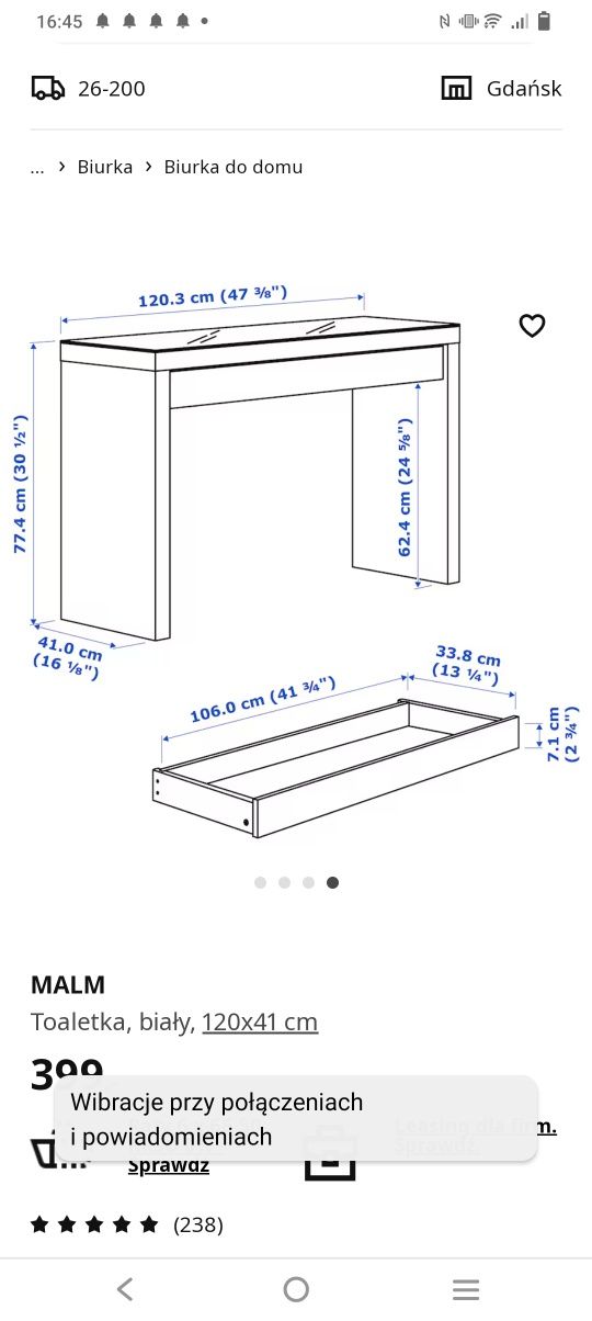 Toaletka Malm Ikea