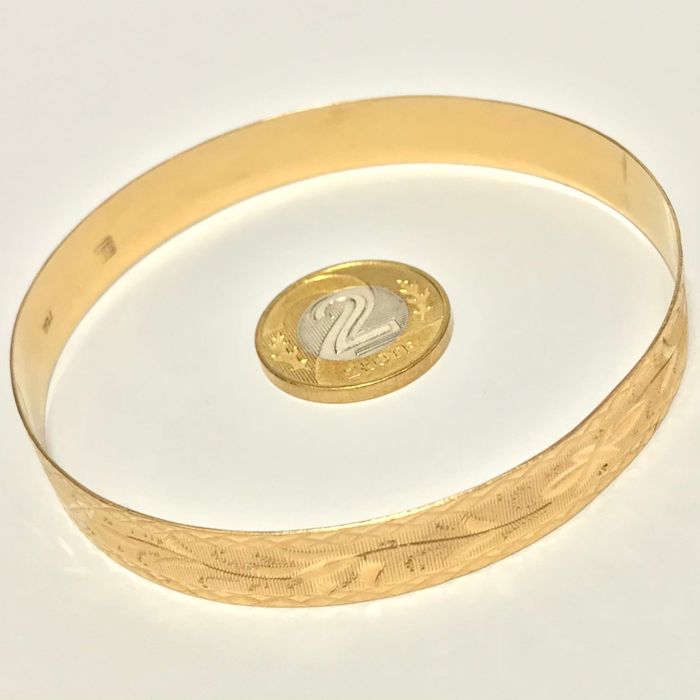 Złota BRANSOLETKA damska 750 18K sztywna CUDOWNA