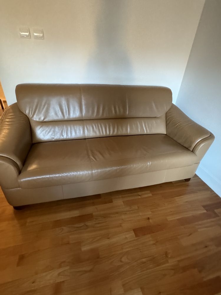 Zestaw 3 kanap os skorzanych KLER  Jak Nowe Idealny Stan